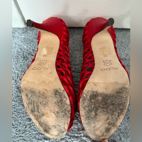Aldo ruby red peep toe heels - Picture 6 of 7